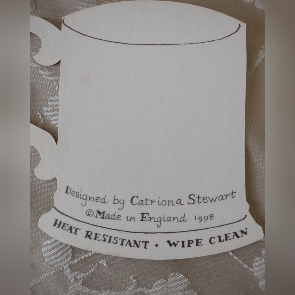 1998 Catriona Stewart Made In England 6 Coasters Cup shape Inspiring Words - Picture 2 of 7